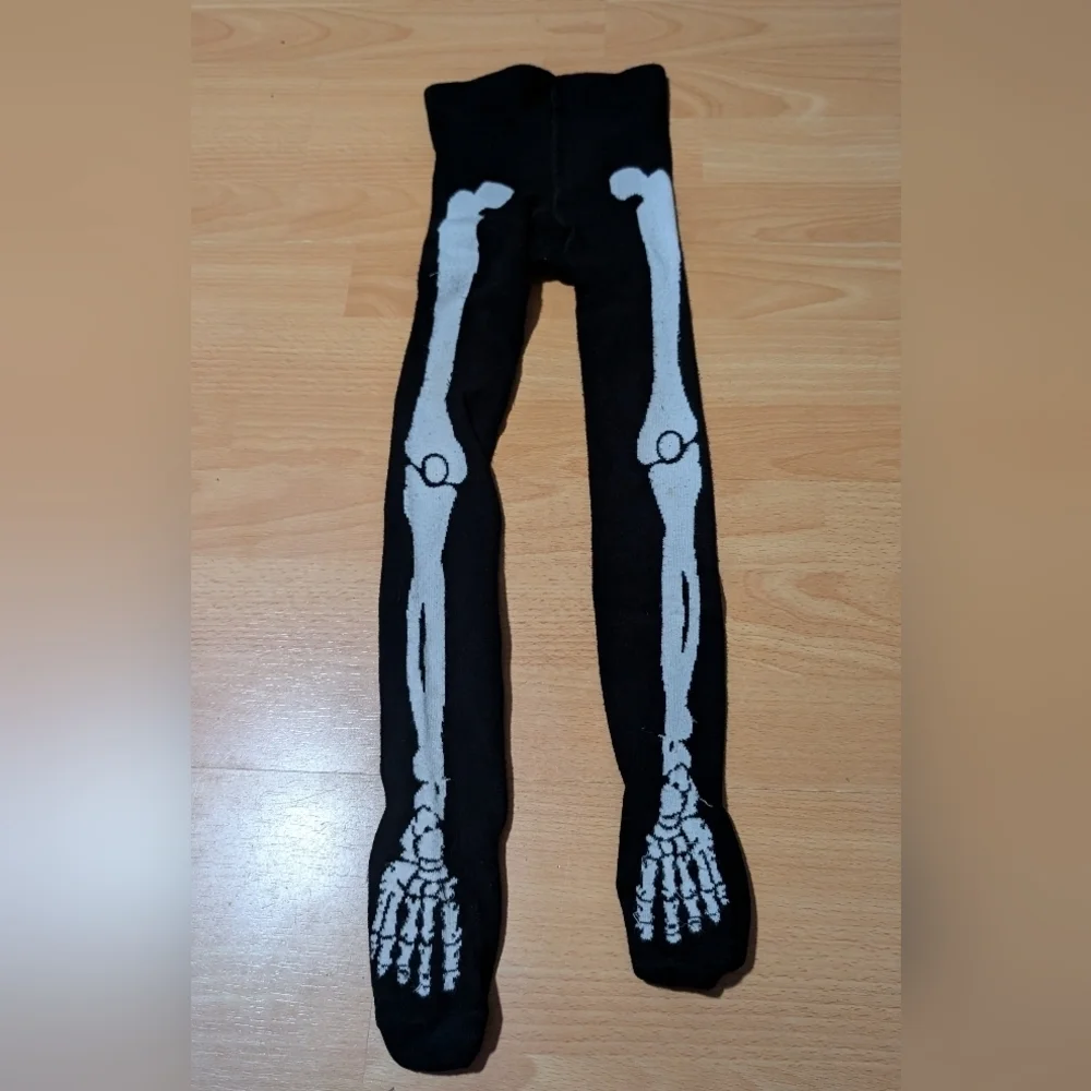 H&M Black Skeleton Kids Costume Size 4-6